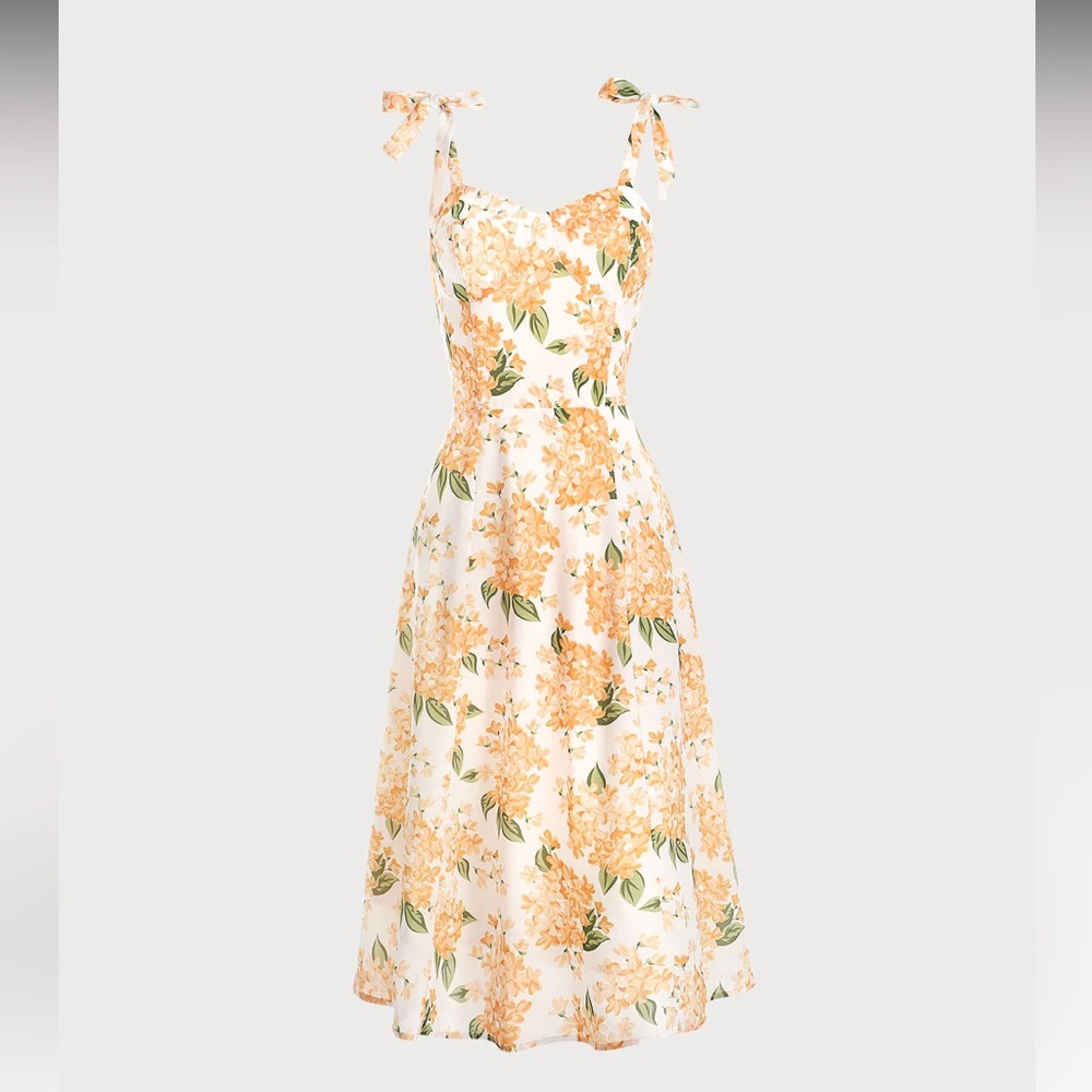 Size S NWT RIHOAS white & orange dress